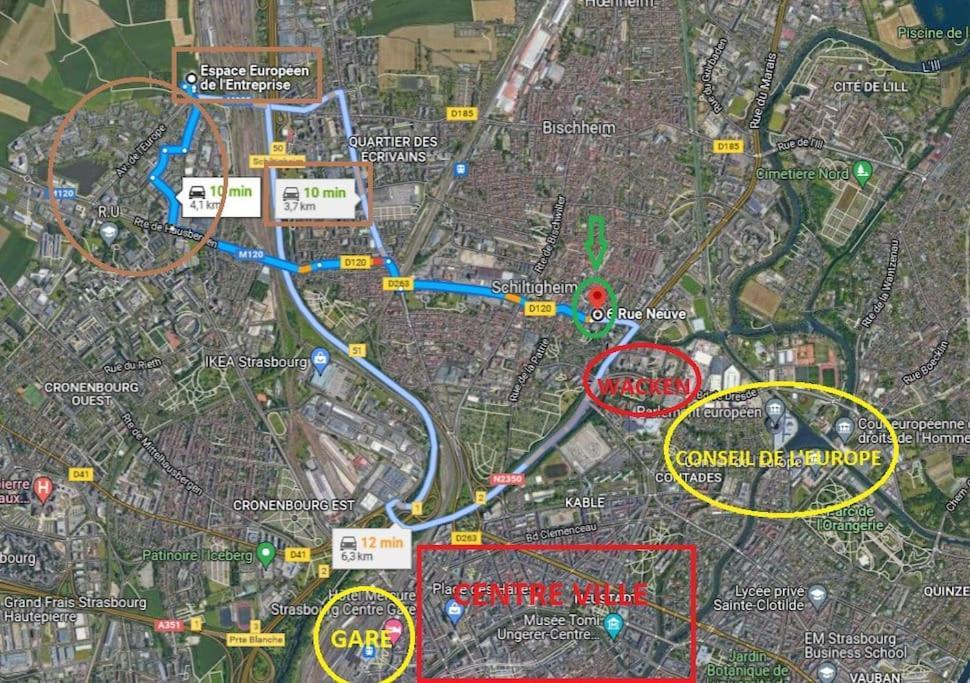 T2 - Tram Direct Strasbourg Centre Ville En 11 Min - Parking Gratuit Schiltigheim Eksteriør billede